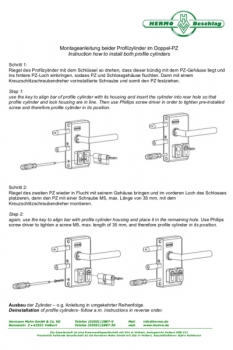 Swing gate lock GTS 2 double profile cylinder gray RAL 7016 handle no. 1010